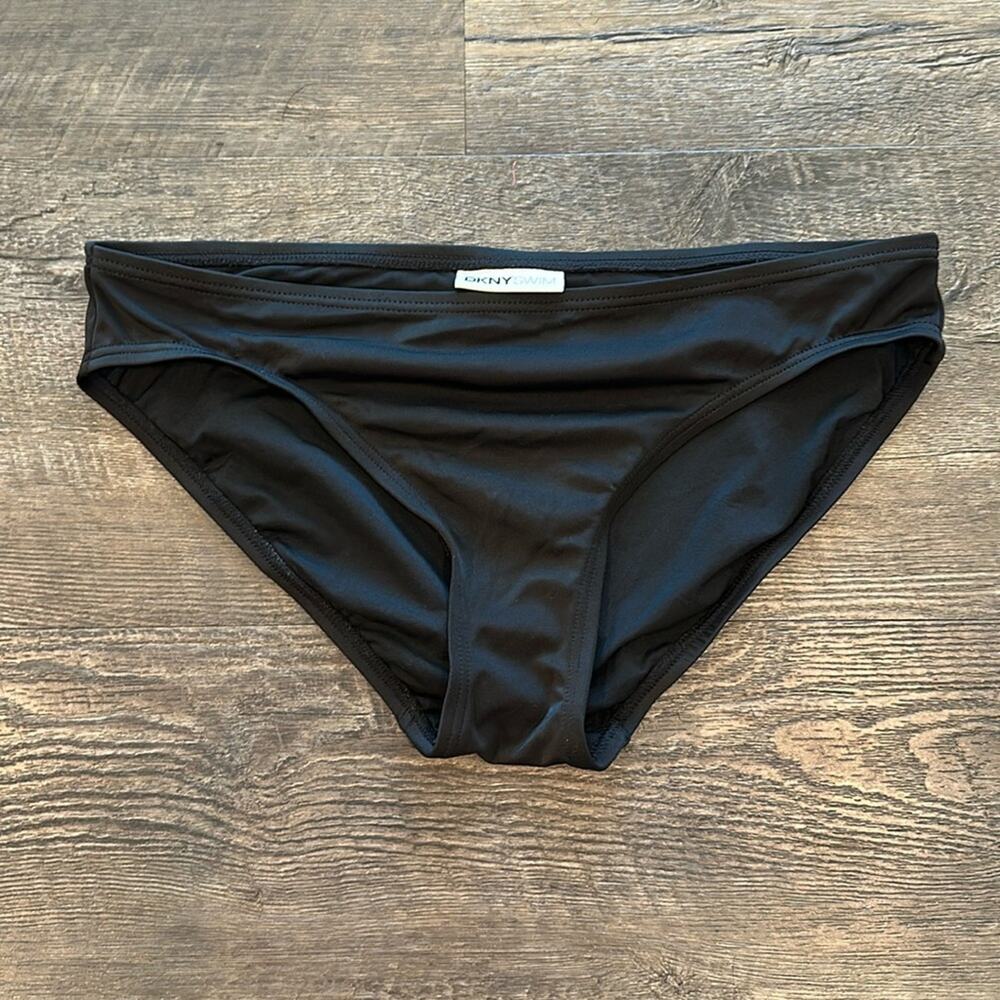 DKNY Swim Large Black Swim Bikini‎ Brief Bottoms NWOT